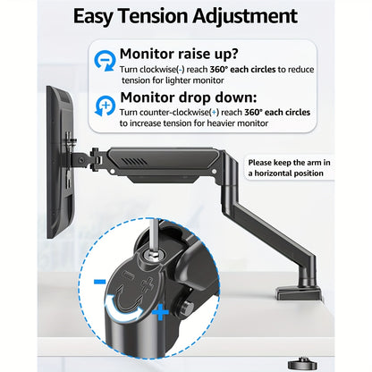 Adjustable Dual Monitor Stand for 33.02-81.28 cm Screens, Supports up to 9.03 KG, Tilt and Swivel, VESA 75x75/100x100, Space-Saving Design Suitable for Home and Office