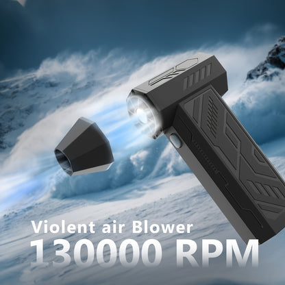 Compressed Air Duster - Turbo Fan 130000 RPM, Rechargeable 4000mAh Battery, 4 Adjustable Speeds, High-Pressure Air Fan For Automotive Cleaning, Cordless Air Blower, Keyboard Cleaning Tools, Perfect For Car Cleaning, Computers
