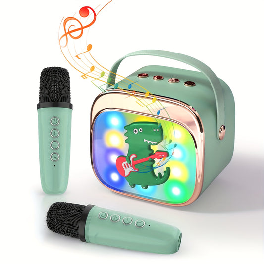 Mini Karaoke Machine with LED Lights, Portable Wireless Speaker, Singing, Multiple Modes, Suitable for Family Parties, Birthdays, Holiday Gifts, Suitable for Children Over Three Years Old